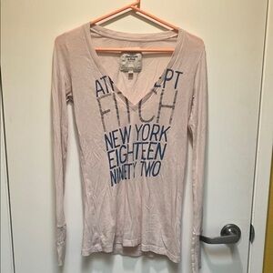 Abercrombie & Fitch Light Pink Long Sleeve Tee